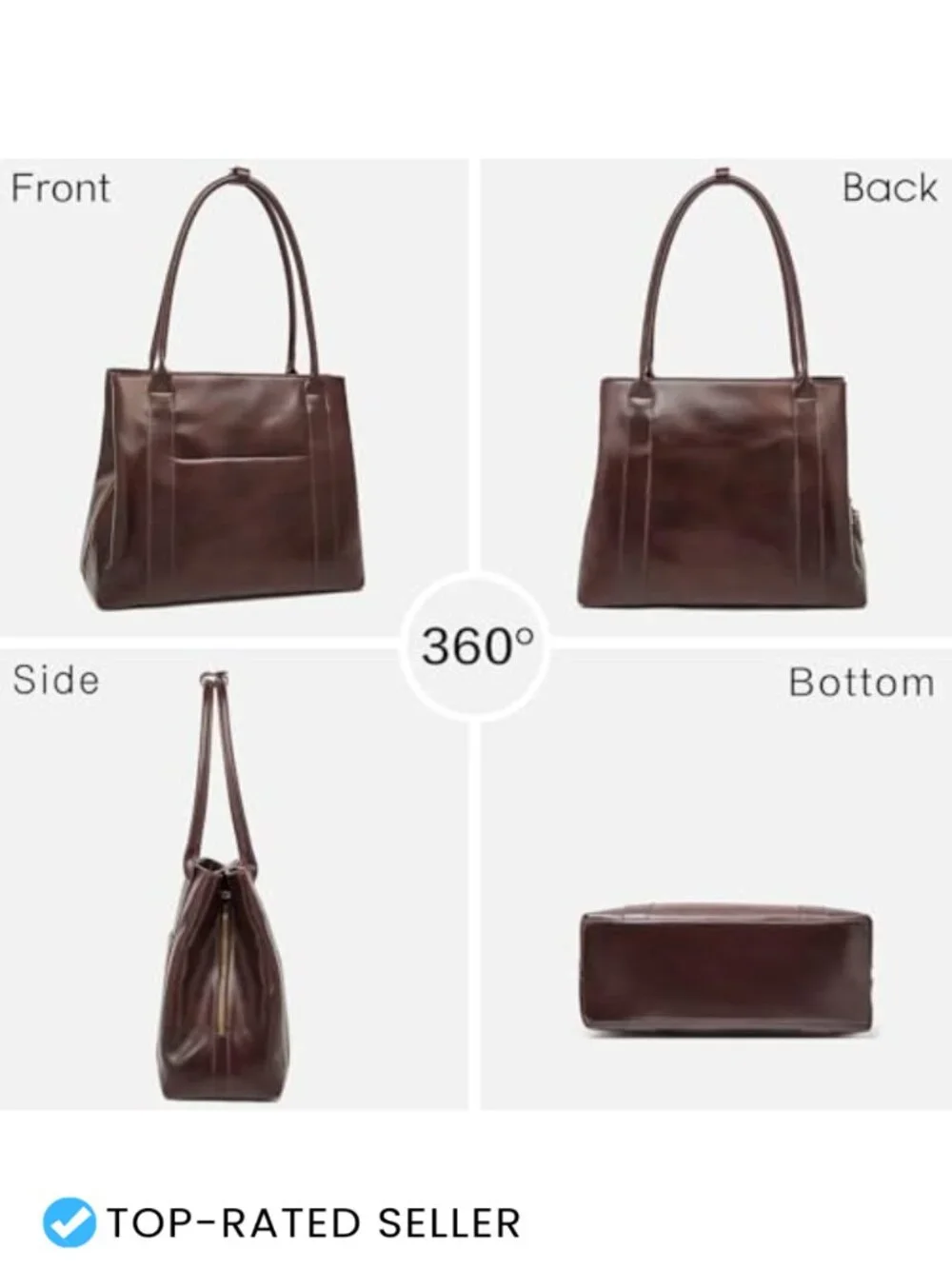 Genuine Leather Satchel Handbag Women Crossbody Top-handle Shoulder Tote Purse